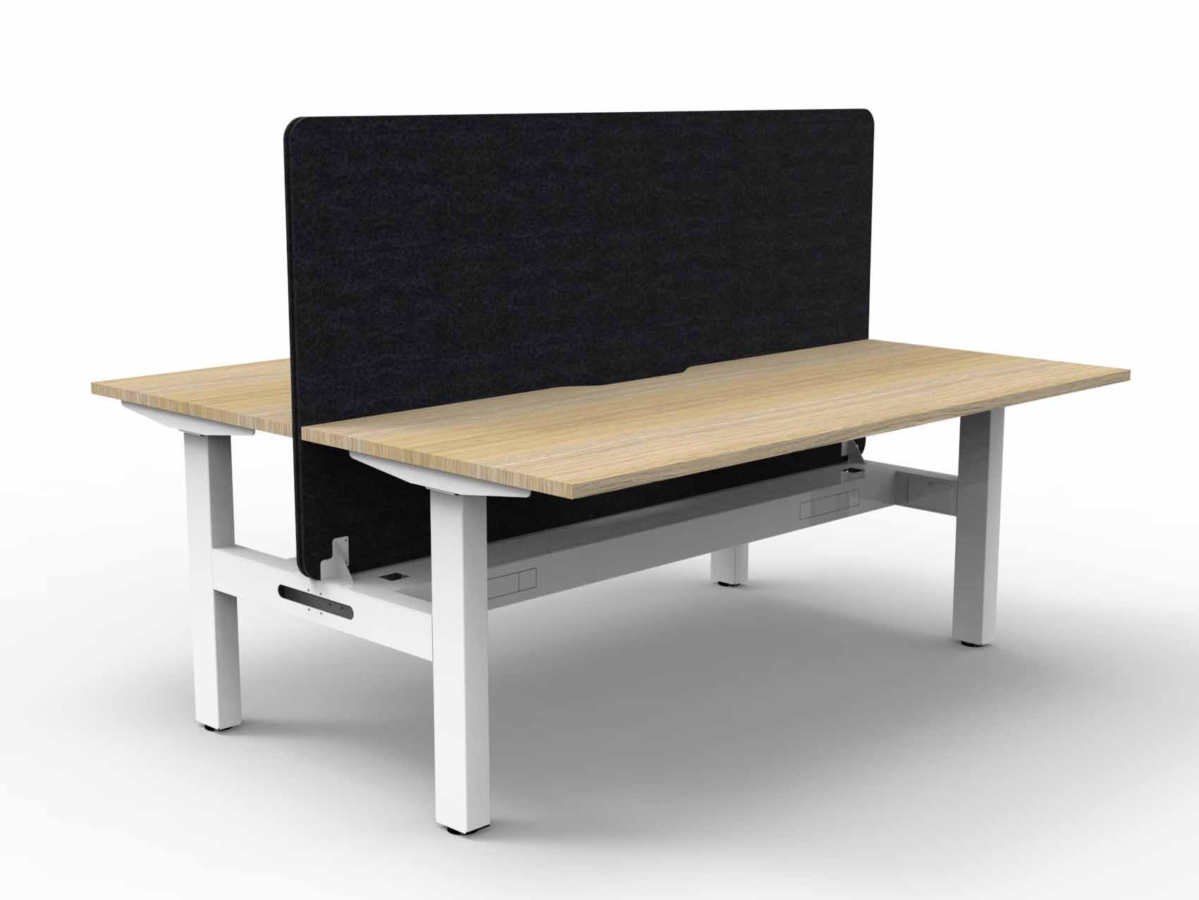 Boost Static Back to Back Workstation with Cable Tray and Eco Screen